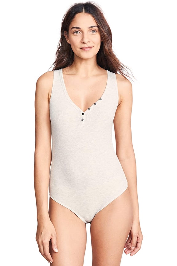 Womens Daydream Ribbed Henley Bodysuit