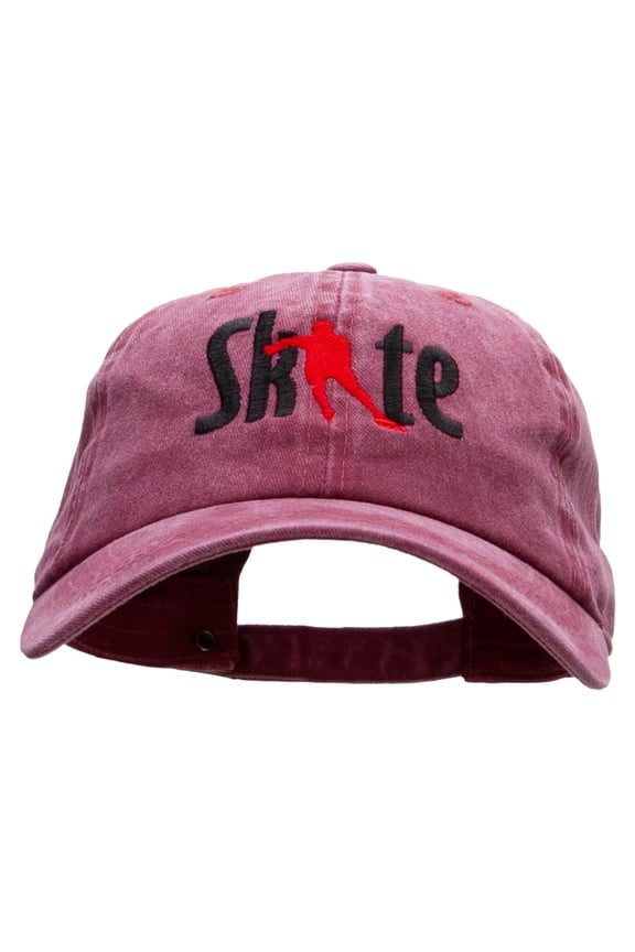 Skate Between Embroidered Unstructured Cotton Cap - Wine OSFM