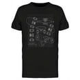 thumbnail image 1 of Skate Board Blueprint T-Shirt Men -Image by Shutterstock, Male Large, 1 of 2