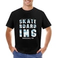 thumbnail image 1 of Skate Boarding Brooklyn Men’s T-Shirt 100% Cotton Casual Short Sleeve Tops Gift Tee Black S, 1 of 5