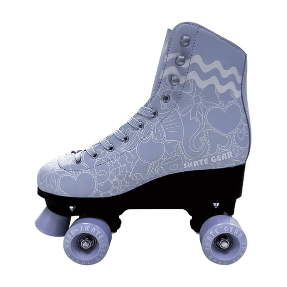 Skate Gear Extra Support Quad Roller Skates, Holiday Gift for Adults (Lavender, Youth 2)
