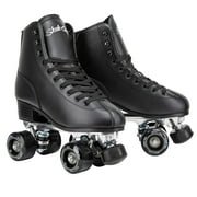 Skate Gear Extra Support Quad Roller Skates for Kids and Adults (Black, Women's 10 / Men's 9)