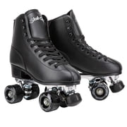 Skate Gear Extra Support Quad Roller Skates for Kids and Adults Black, Womens 7 / Youth 6 / Mens 6