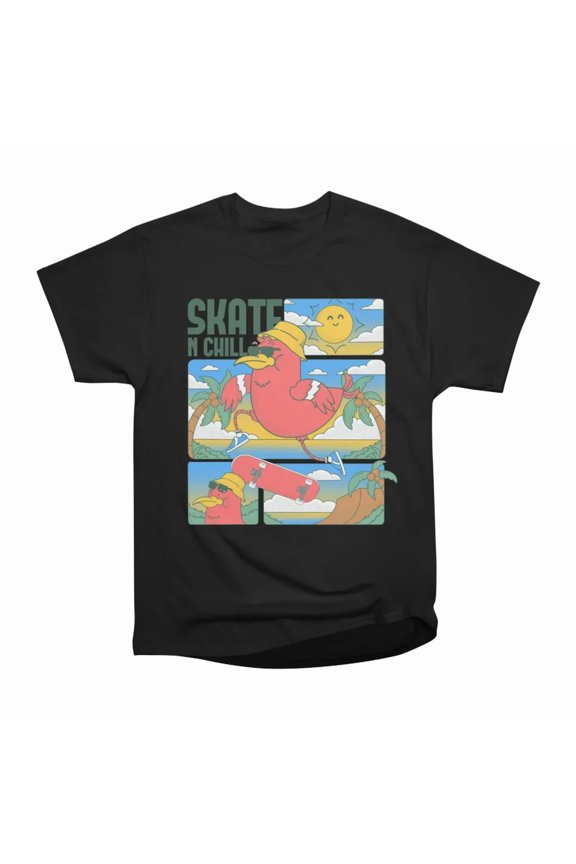 Skate N Chill Colour Version T-Shirt Tee Gift For Him Merch For Her Apparel For Friend
