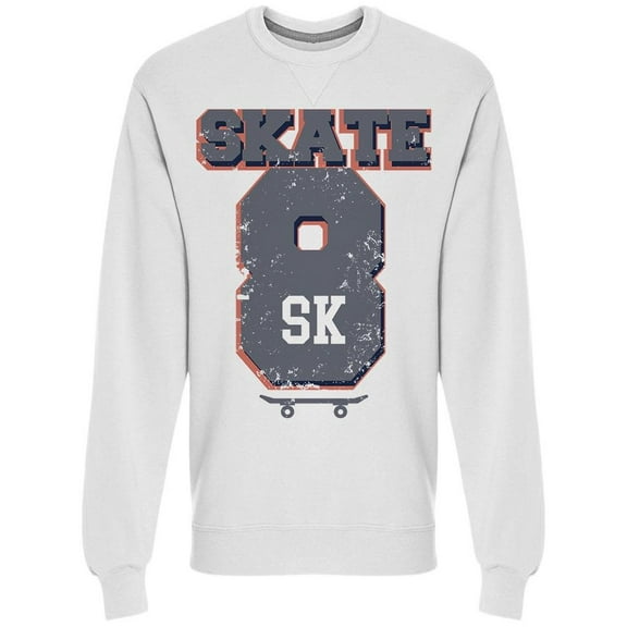 Skate Sk8 Grey Red Sweatshirt Men -Image by Shutterstock, Male x-Large