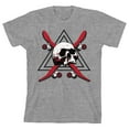 thumbnail image 1 of Skate, Skull, and Skateboards Youth Athletic Gray Short Sleeve Crew Neck Tee-XS, 1 of 4