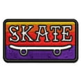 thumbnail image 1 of Skate Text on Skateboard Applique Multi-Color Embroidered Iron-On Patch - 3.5 Inch Large, 1 of 5