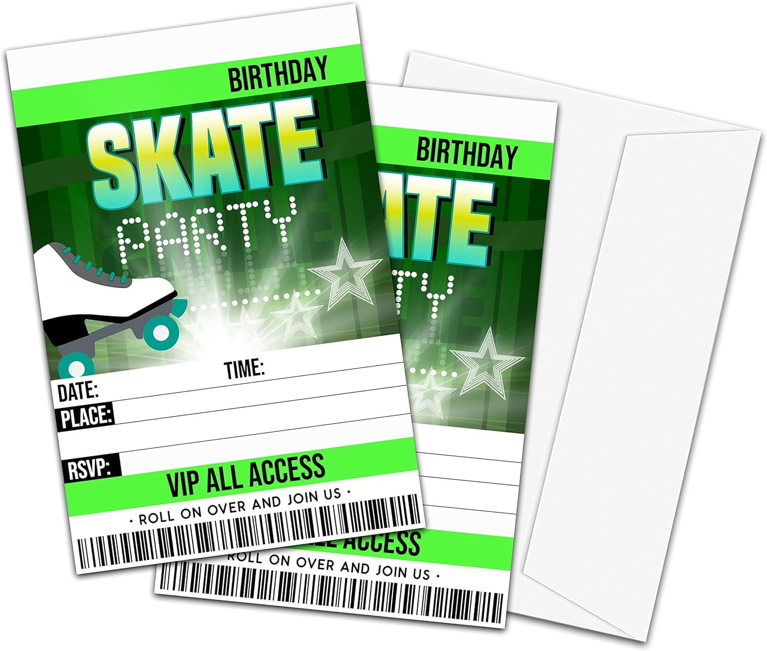 Skate Ticket Invite Roller Skating Birthday Party Invitations (20