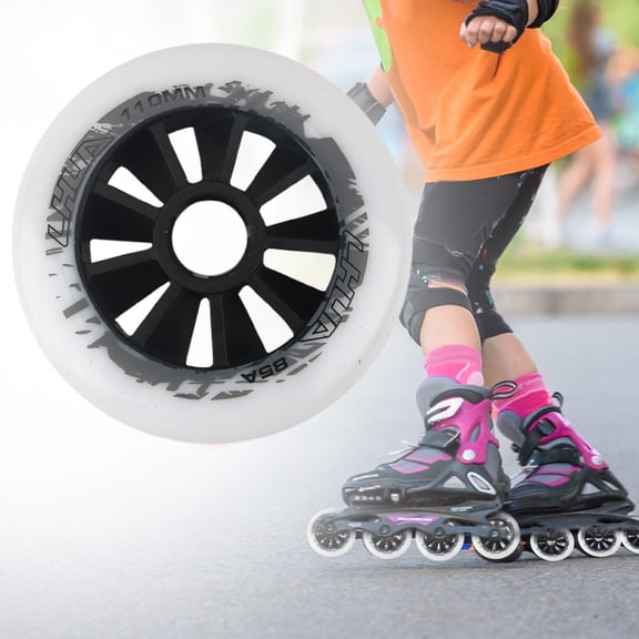 Skate Wheels 90mm, All-Terrain Roller Derby Speed Wheels for Indoor Outdoor Skates, Replacement Inline Skate Wheels with Durable PU Material,Navy,110mm