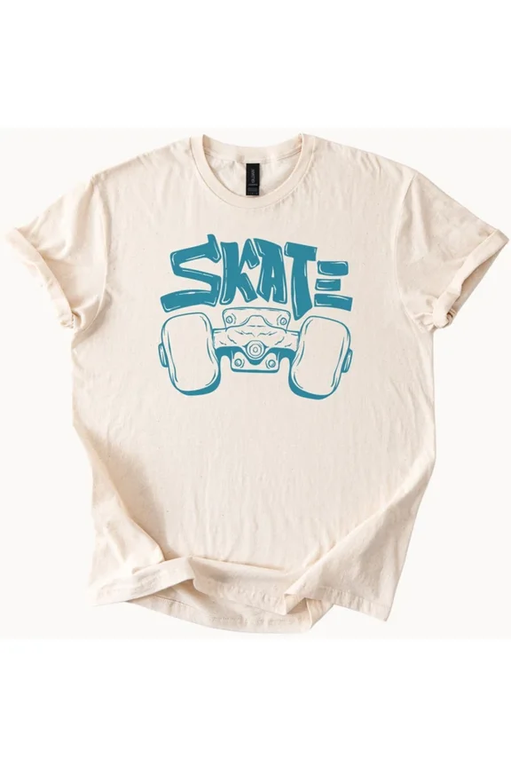 Skate Wheels Graphic T Shirt Skateboarder Tee Size S-5Xl Heygategoo Tee