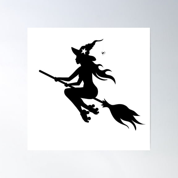 Skate Witch Poster Wall Art, Modern Wall Decor For Living Room Bedroom, 16x16 UNFRAMED
