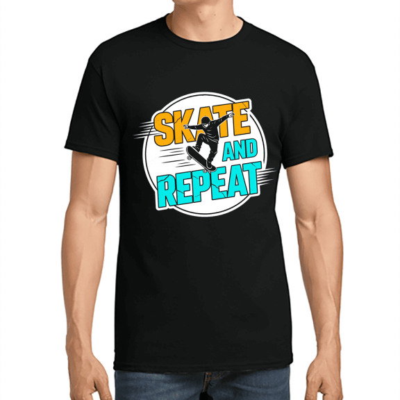 Skate and Repeat, Adulting Second, Men's & Big Men's Graphic Tee 100% Cotton T-Shirt Tee with Short Sleeves, Sizes S-3XL