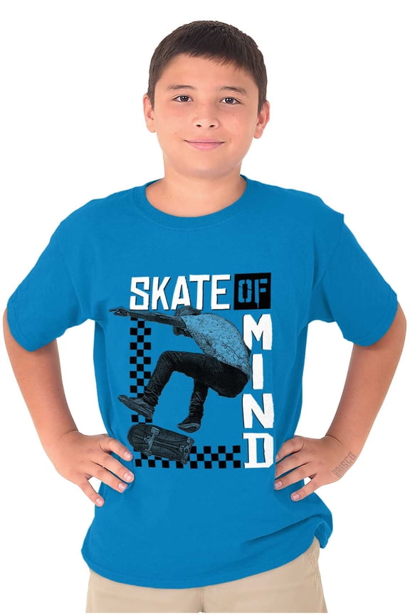 Skate of Mind Skateboarding Pun Boys Kids T Shirt Tees Tops Teen Brisco Brands XS