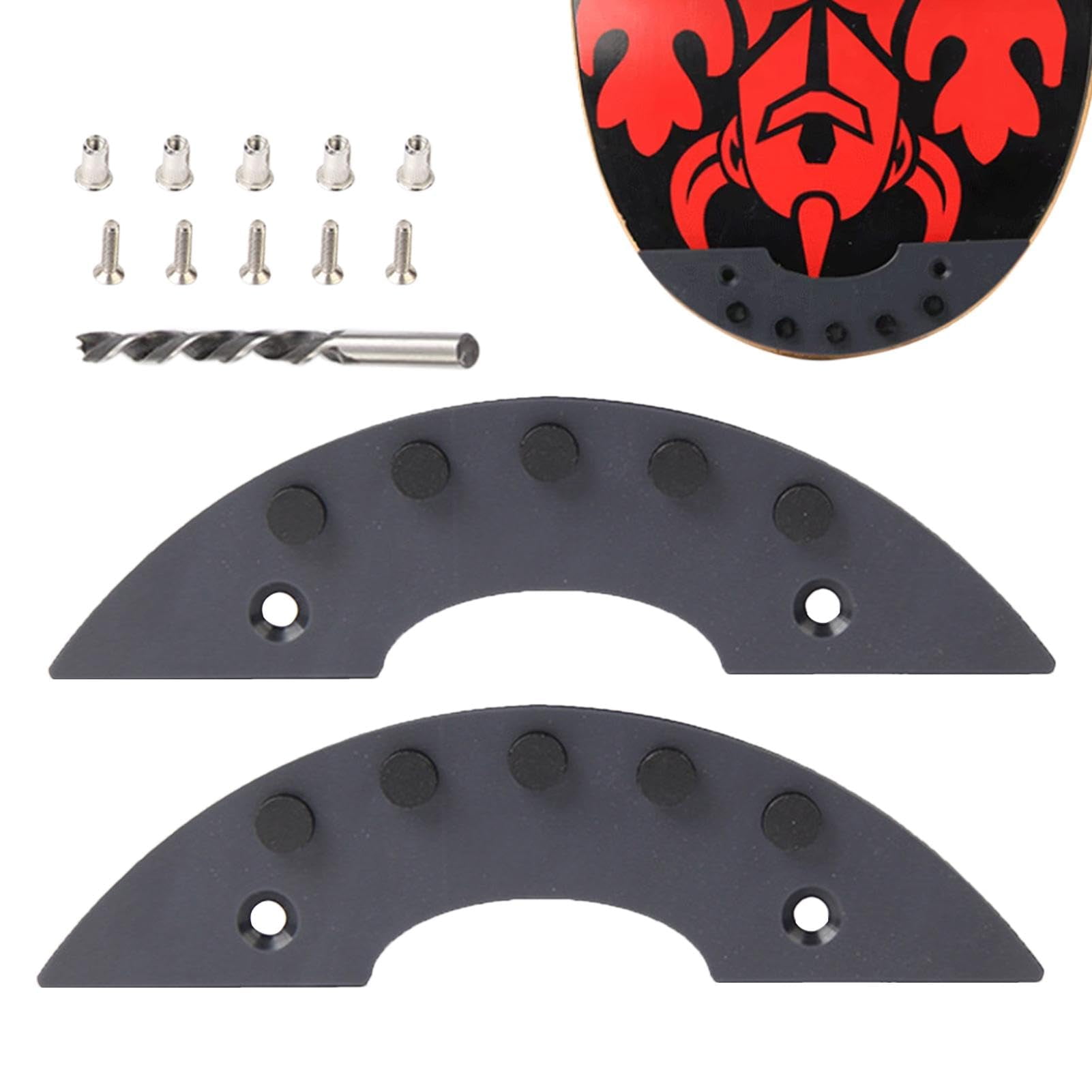 Skateboard Spark Plate 2pcs Longboard Spark Plate Accessories Skateboarder's Accessory Tail Plate Attachment Friction Spark Tool