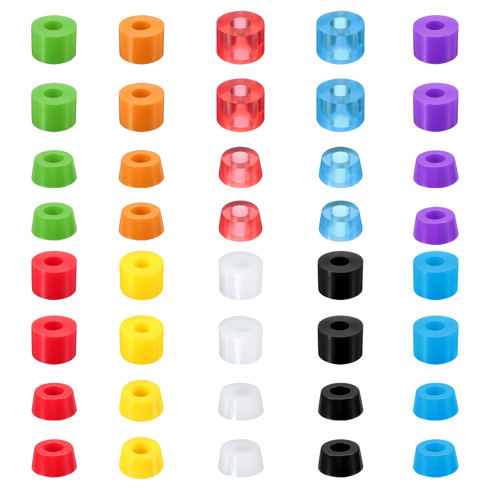 PATIKIL Rondelles Skateboard 10 Jeux – PU 90A, 10 Couleurs, Coniques Et Cylindriques, Pour Camions Et Stabilité !