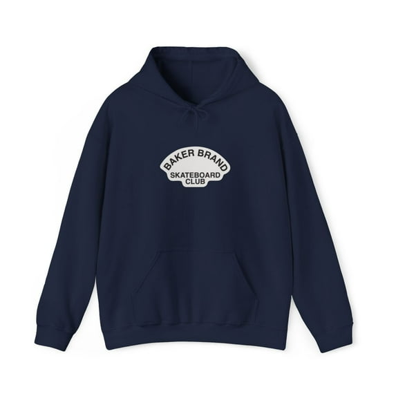 Skateboard Club Baker Brand Skate 2000s Vintage Classic Hoodie Print - 5XL / Navy