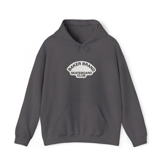 Skateboard Club Baker Brand Skate 2000s Vintage Classic Hoodie Print - Charcoal / S