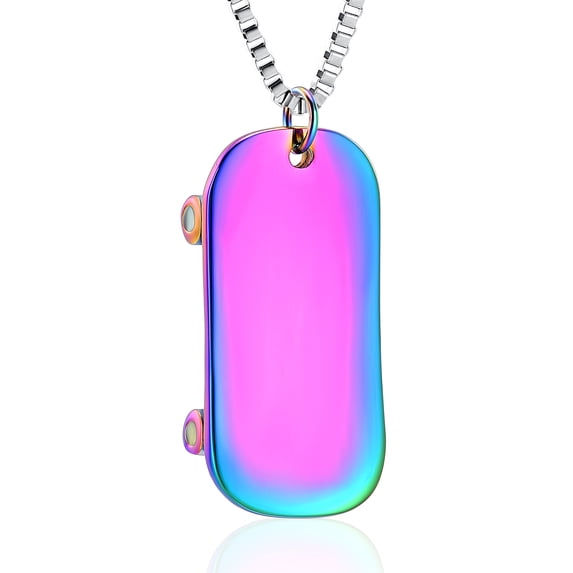 Skateboard Cremation Jewelry for Ashes Stainless Steel Keepsake Pendant Holder Ashes for Pet Human Memorial Urn Necklace for Men Women