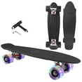 thumbnail image 1 of Skateboard Cruiser Complete - 27 inch Skateboards with LED Light Up Wheels with All-in-one T-Tool for Beginners Black, 1 of 7