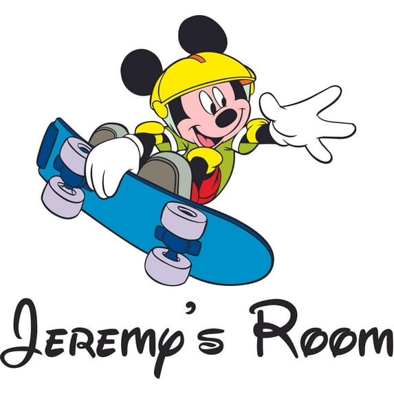 Skateboard Decal Childrens Wall Decal - Custom Vinyl Wall Art - Personalized Name - Baby Girls Boys Kids Nursery Wall Decal Room Decals Wall Stickers Decorations Size (20x40 inch)