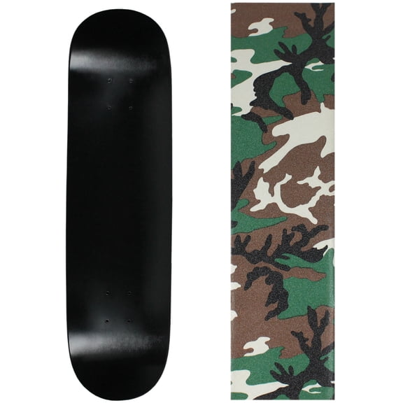 Skateboard Deck Blank Dipped Black 8.25" Camo Grip