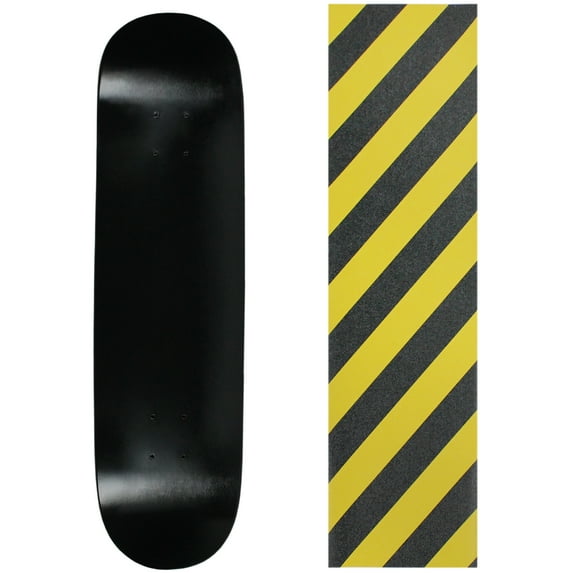 Skateboard Deck Blank Dipped Black 8.5" Caution Grip