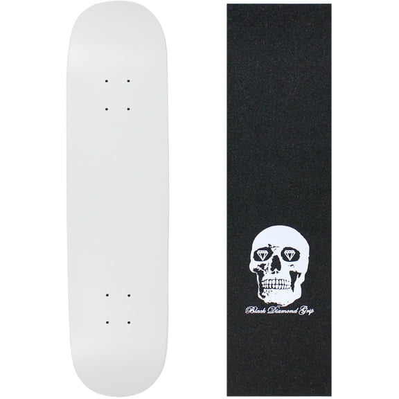 Skateboard Deck Blank Dipped White 8.5" Skull Grip