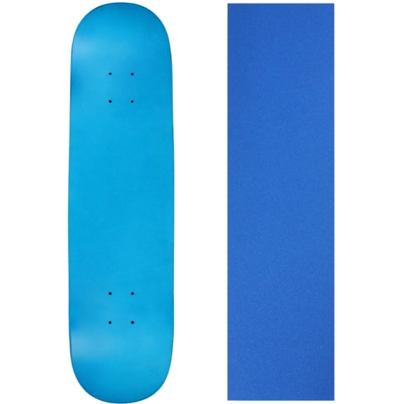 Skateboard Deck Blank Neon Blue 7.75" Blue Grip