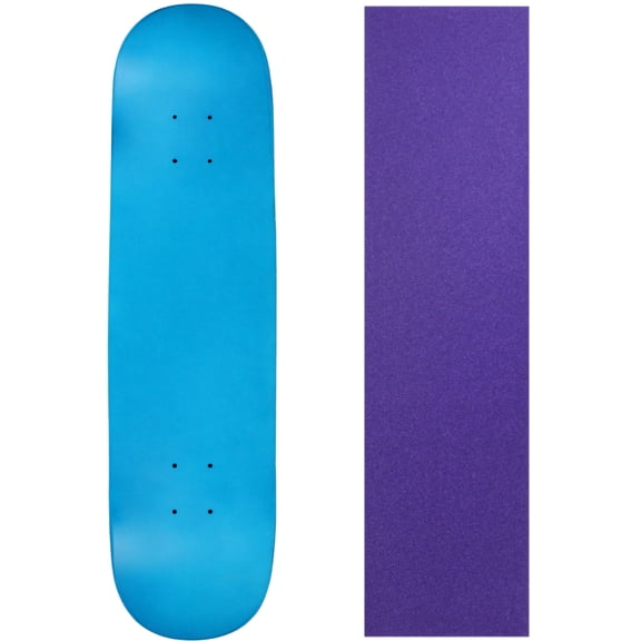Skateboard Deck Blank Neon Blue 7.75" Purple Grip