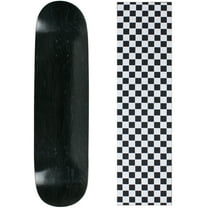 Skateboard Deck Blank Stained Black 7.63" Checker White Grip