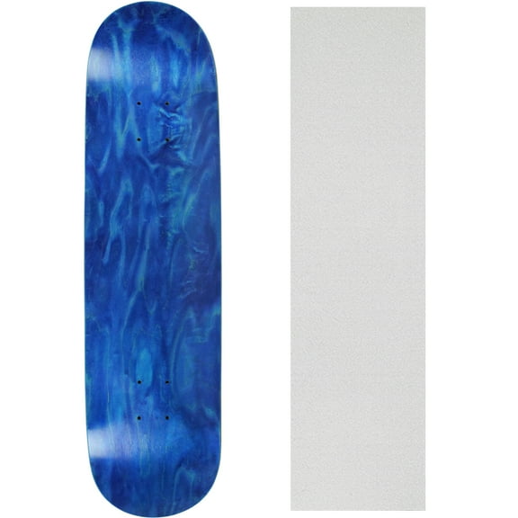 Skateboard Deck Blank Stained Blue 7.5" Clear Grip