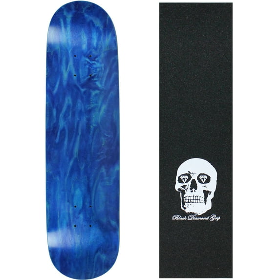 Skateboard Deck Blank Stained Blue 7.5" Skull Grip