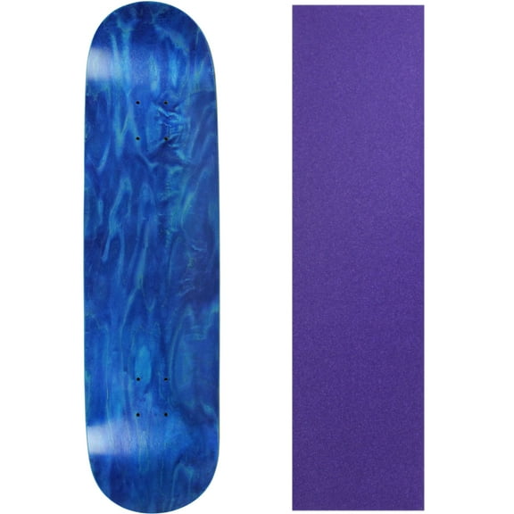 Skateboard Deck Blank Stained Blue 7.63" Purple Grip