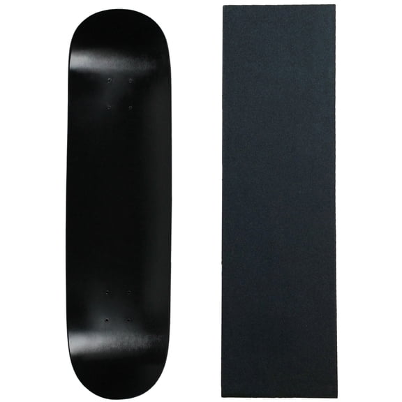 Skateboard Deck Pro 7-Ply Canadian Maple DIP BLACK With Griptape 7.5" - 8.5"