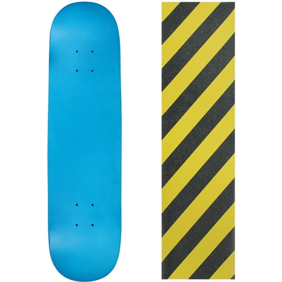 Skateboard Deck Pro 7-Ply Canadian Maple NEON BLUE With Griptape 7.5" - 8.5"