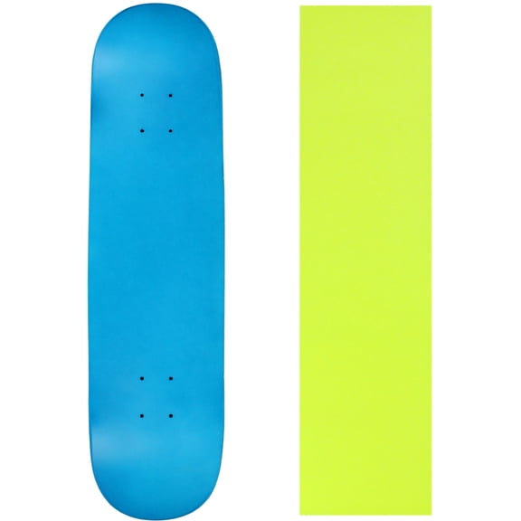 Skateboard Deck Pro 7-Ply Canadian Maple NEON BLUE With Griptape 7.5" - 8.5"