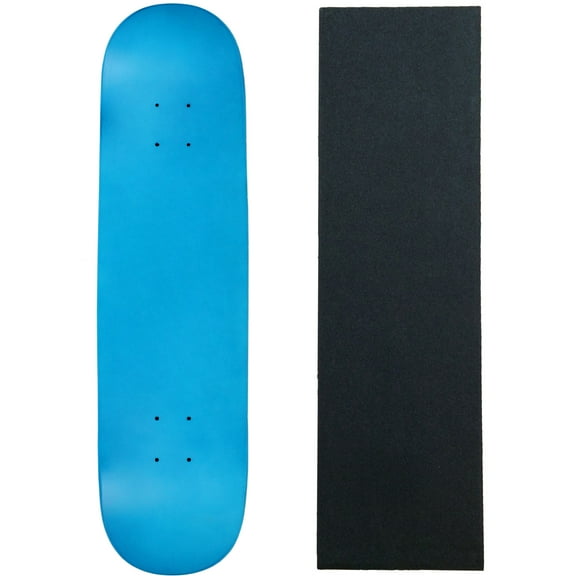 Skateboard Deck Pro 7-Ply Canadian Maple NEON BLUE With Griptape 7.5" - 8.5"