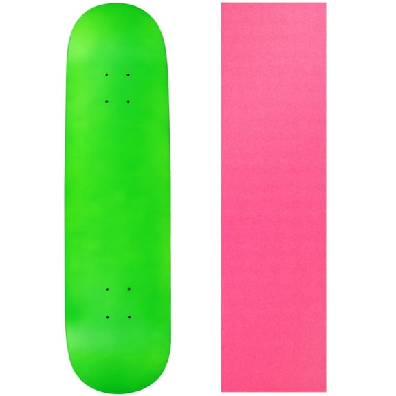 Skateboard Deck Pro 7-Ply Canadian Maple NEON GREEN With Griptape 7.5" - 8.5"