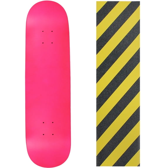 Skateboard Deck Pro 7-Ply Canadian Maple NEON PINK With Griptape 7.5" - 8.5"