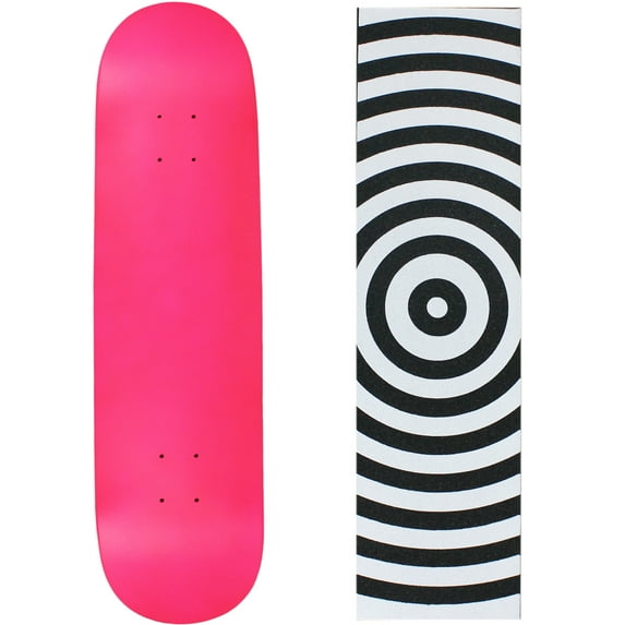 Skateboard Deck Pro 7-Ply Canadian Maple NEON PINK With Griptape 7.5" - 8.5"