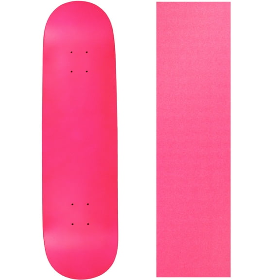 Skateboard Deck Pro 7-Ply Canadian Maple NEON PINK With Griptape 7.5" - 8.5"