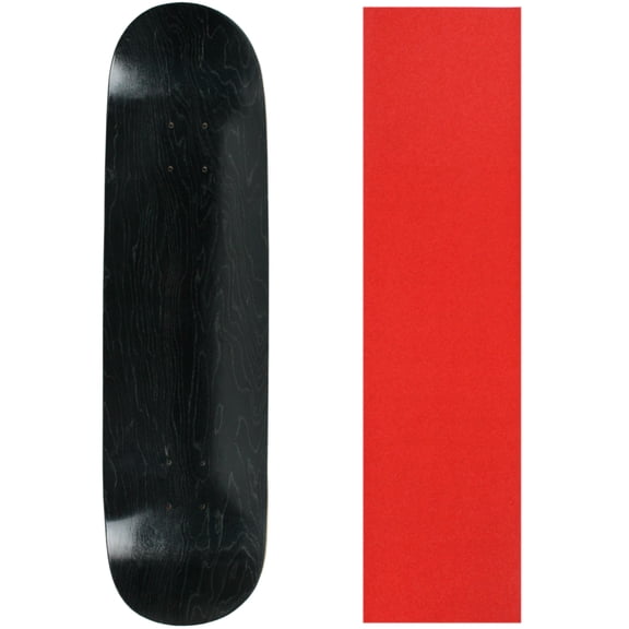 Skateboard Deck Pro 7-Ply Canadian Maple STAINED BLACK With Griptape 7.5" - 8.5"