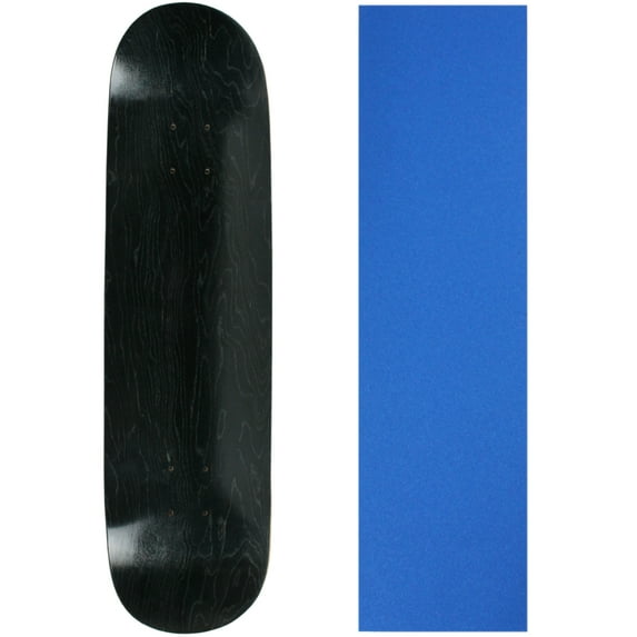 Skateboard Deck Pro 7-Ply Canadian Maple STAINED BLACK With Griptape 7.5" - 8.5"