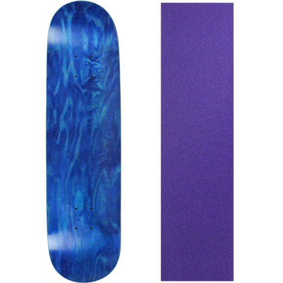 Skateboard Deck Pro 7-Ply Canadian Maple STAINED BLUE With Griptape 7.5" - 8.5"
