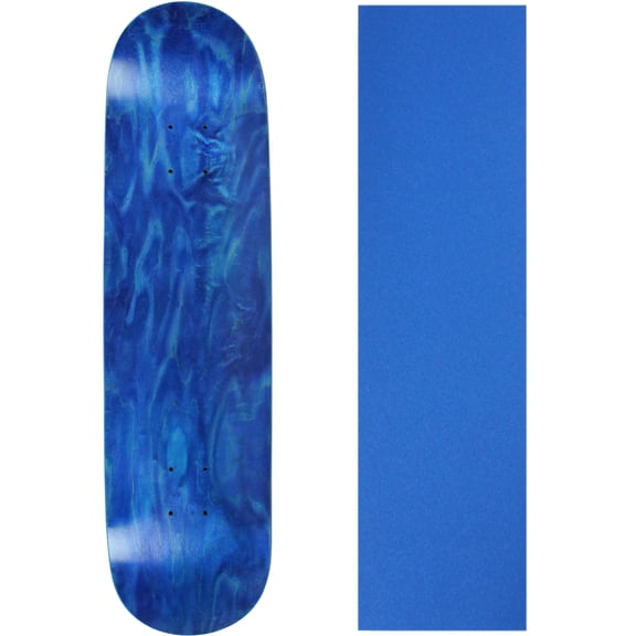 Skateboard Deck Pro 7-Ply Canadian Maple STAINED BLUE With Griptape 7.5" - 8.5"