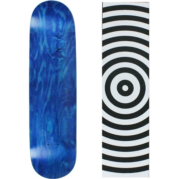 Skateboard Deck Pro 7-Ply Canadian Maple STAINED BLUE With Griptape 7.5" - 8.5"