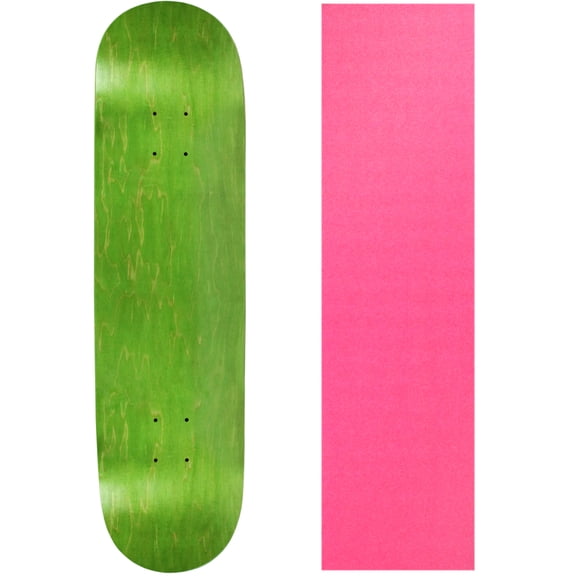Skateboard Deck Pro 7-Ply Canadian Maple STAINED GREEN With Griptape 7.5" - 8.5"