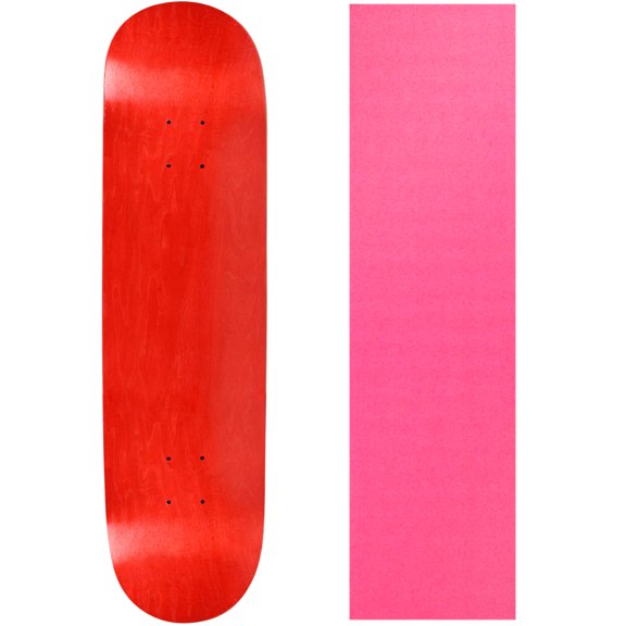 Skateboard Deck Pro 7-Ply Canadian Maple STAINED RED With Griptape 7.5" - 8.5"