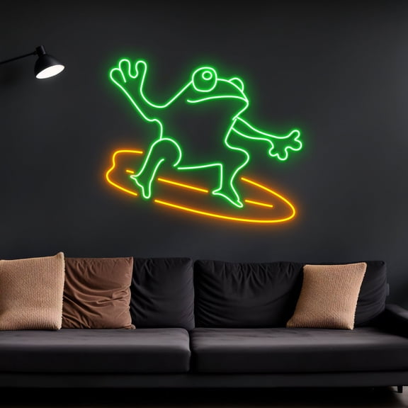 Skateboard Frog Neon Sign, Skateboard Frog Led Signs, Skateboard Frog Decor, Skateboard Frog Neon