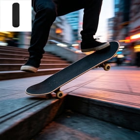 Skateboard Grip Tape Sheet, Longboard Sandpaper, Black Coarse Traction, 32 x 8.3 Inch Peel And Stick, Tear Proof Waterproof for Skateboard Rides